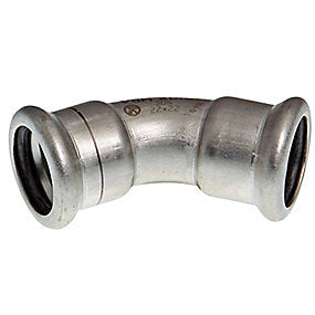 VSH XPress rustfri bøjning 22mm 45gr. Muffe-muffe AISI304. Til varme & køl