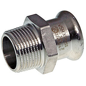 VSH XPress rustfri lige overgang 22XR3/4. Muffe-nippel AISI304. Til varme & køl