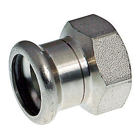 VSH XPress rustfri lige overgang 22XRp3/4. Muffe-muffe. AISI304. Til varme & køl