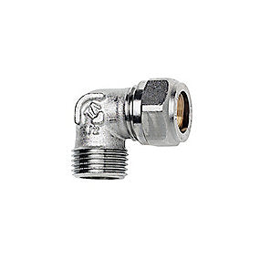 TA Komp. Vinkel med nippel 1/2'' - 15 mm. Uden støttebøsning. Type 306