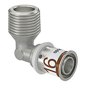 Uponor S-Press PLUS vinkel 90° med nippel 16 mm x 1/2''