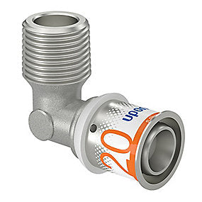 Uponor S-Press PLUS vinkel 90° med nippel 20 mm x 1/2''