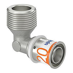 Uponor S-Press PLUS vinkel 90° med nippel 20 mm x 3/4''