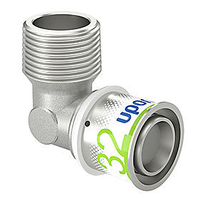 Uponor S-Press PLUS vinkel 90° med nippel 32 mm x 1''