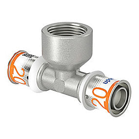 Uponor S-Press PLUS t-stykke med muffe på afgrening 20 x 3/4'' x 20 mm