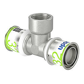 Uponor S-Press PLUS t-stykke med muffe på afgrening 32 x 3/4'' x 32 mm