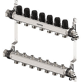 Uponor Vario S fordelerrørsæt 7 kredse. 7 x 3/4 Euro