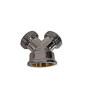 KVC overgang Y 3/4'' gevind 3/4'' mf x np(2). Krom
