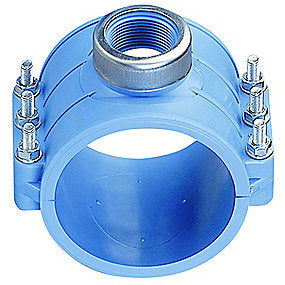 GF anboringsbøjle 160 mm x 1.1/4'' PN16. Polyrac. A2 bolte.