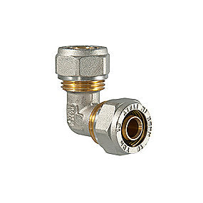 Vinkel 16x2,0 mm kompressions Samlemuffe 90 gr. ALU