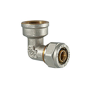 Vinkel 16x2,0 mm med nippel kompressions overgang 90 gr. 1/2'' ALU