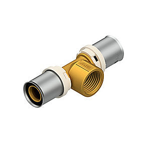 Futura T-stykke med muffe 16-1/2-16 Press - Eco Brass