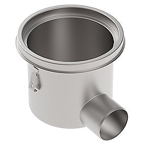 Blücher Industrigulvafløb vandret Ø110 mm udløb. Til epoxy. Syrefast stål