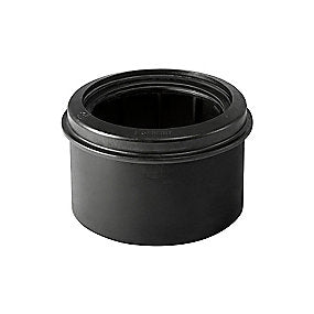 GEBERIT PEH toilettilslutning 90/110mm, lige/kort. Til vægtoilet. Sort