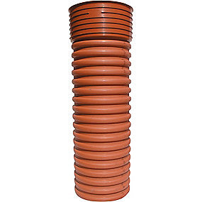 Wavin PVC opføringsrør med muffe, 315x2900mm korrugeret.