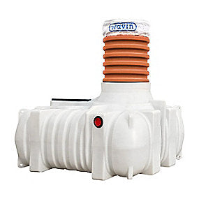 Wavin bundfældningstank med Grundfos pumpe AP 12.40.06.A1. Opføring og hætte. 2200l 5 PE