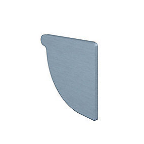 Rheinzink endebund til højre 333 mm 1/4-rund. Til lodning. prePatina ECO ZINC blaugrau - Tages ikke retur -