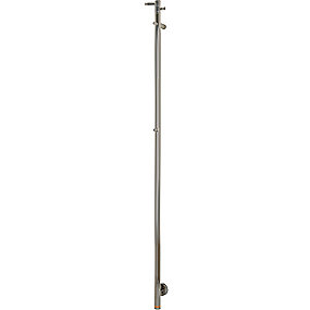 Kriss Uno El håndklædevarmer 1480x30mm med 4 kroge. 1,5m kabel m/schukostik. 230V. Børstet rustfri