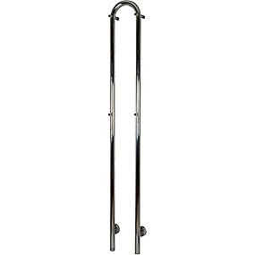 Kriss Duo Elektrisk håndklædevarmer 180 x 1480 mm. Med 4 kroge. 50 Watt. Poleret Rustfrit stål