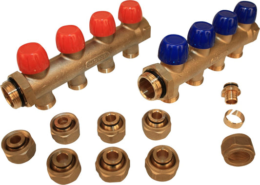 1" FORDELER RØRSSÆT 4 AFGR. M/16X2 ALU