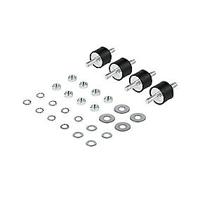 vibrationsdæmpere 1 sæt, 4 stk, 80 kg per styk, 30x30x20 mm, M8, Rustfri