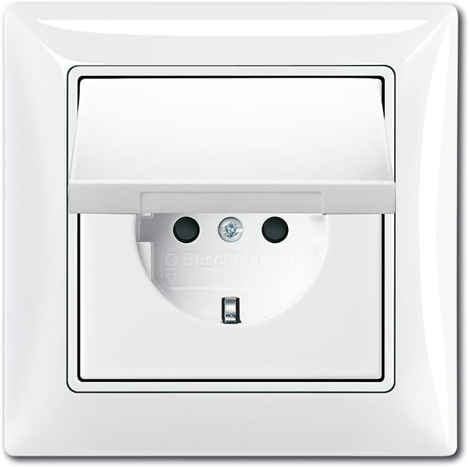 B55 SCHUKO-STIKKONTAKT, IP44, BLANK HVID