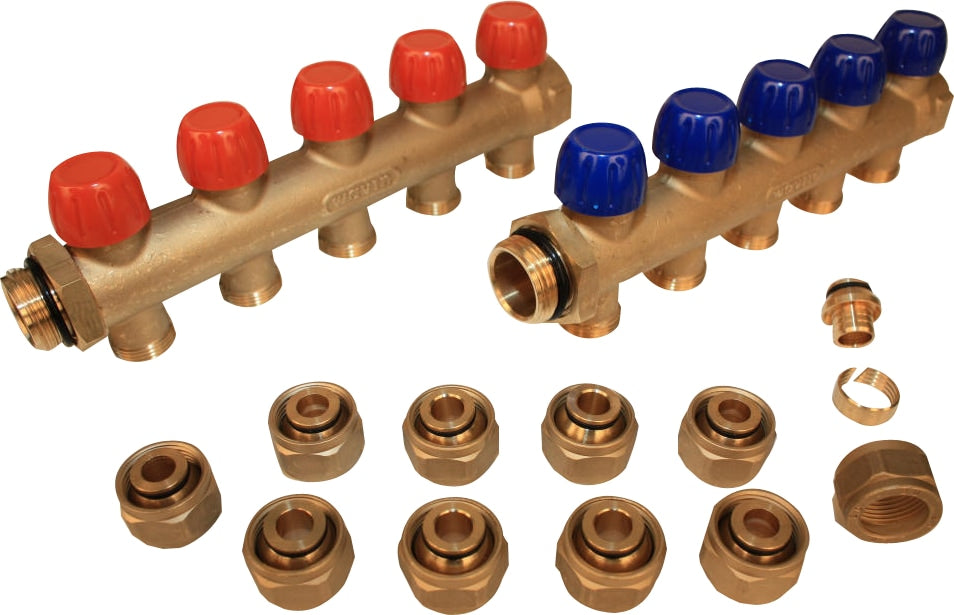 1" FORDELER RØRSSÆT 5 AFGR. M/16X2 ALU