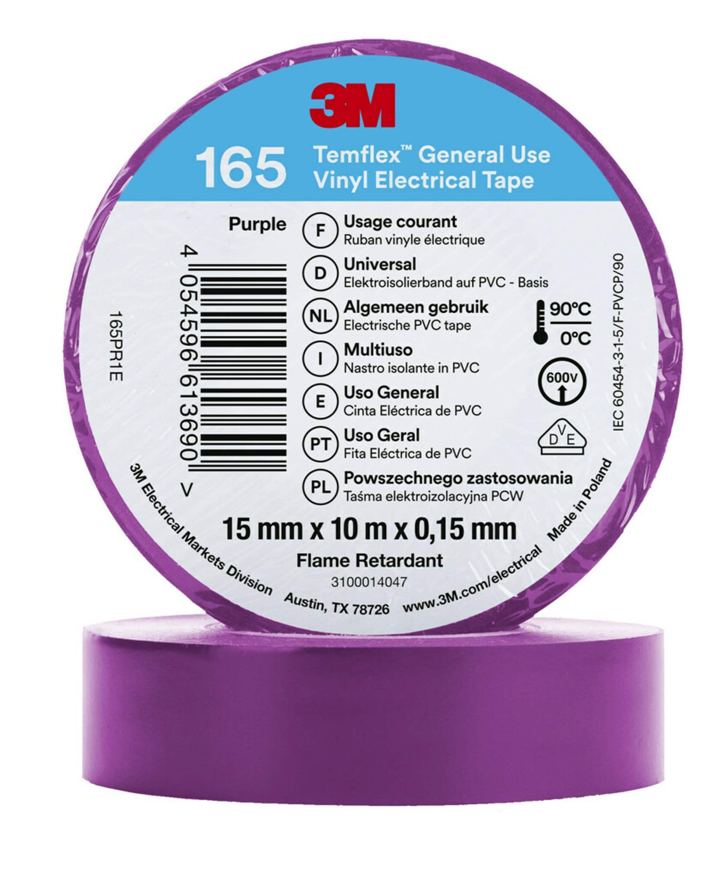 TAPE VINYL 165 15MMX10M VIOLET