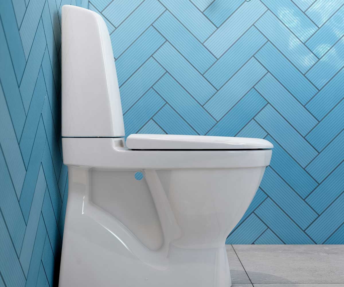 Gustavsberg Nautic 1500 toilet. Med åben skyllerand. Skjult S-lås og Hygienic Flush