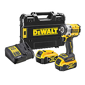 Dewalt slagnøgle 18V XR DCF921P2T-QW, inkl. 2x5,0Ah batteri, lader & Tstak kuffert