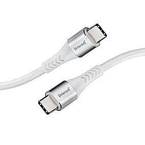 Intenso lade- & datakabel 1,5m USB-C til USB-C, 60w/PD/QC, hvid