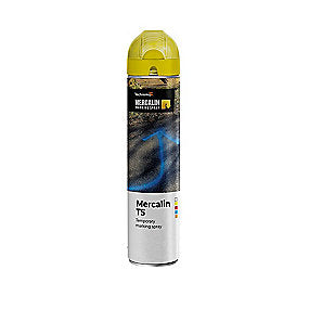 Mercalin markeringsspray 600ml TS gul, bl.a. til asfalt, beton, græs eller grus m.m.
