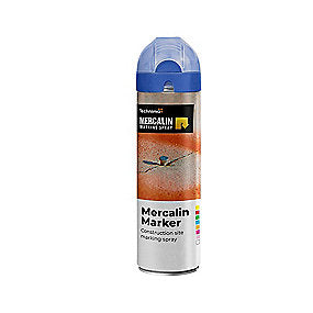 Mercalin markeringsspray 500ml FLUO blå, bl.a. til asfalt, beton, græs, grus, træ, sten & is