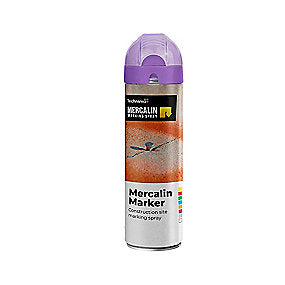 Mercalin markeringsspray 500ml FLUO lilla, til asfalt, beton, græs, grus, træ, sten & is