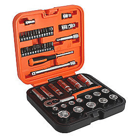 Bahco topnøglesæt 51 dele 3/8''. Korte og lange toppe op til 22mm