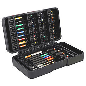 Bahco slagbitsæt 50 dele 1/4'', Med farvekoder & indeholder HSS bor 3,4 & 5mm