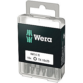 Wera bit TX10x25mm T/indv. Torx plus skruer, 1/4'' sekskant - 10 stk - 867/1