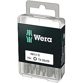 Wera bit TX25x25mm T/indv. Torx plus skruer, 1/4'' sekskant - 10 stk - 867/1