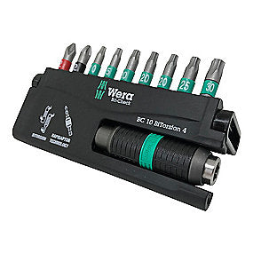 Wera bitsæt 10 dele TX10,TX15,3xTX20,TX25,TX30,PH2,PZ2 & 1 holder - 8757-9/BTZ