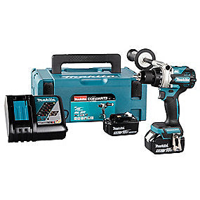 Makita bore-/skruemaskine 18V DDF486RTJ, inkl. 2x5,0Ah batterier, lader & Makpac kuffert