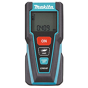 Makita laserafstandsmåler LD030P, max 30m, til længde & arealberegning, inkl. batt.