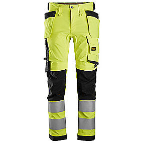 Snickers arbejdsbuks str. 58 Hi-vis gul/sort kl. 2 - normal lgd. med stretch - 6243