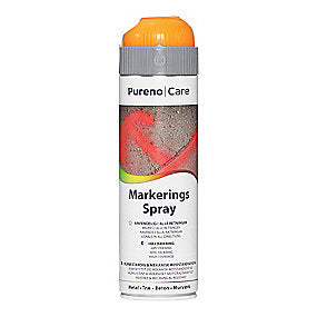 Pureno markeringsspray 500ml Orange beregnet til mærkning på veje, bygninger, tuneller