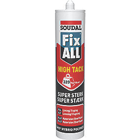 Soudal montagelim 290ml Fix all high tack hvid malbar multifuge/montagelim