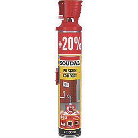 Soudal PU helårsskum 720ml Soudafoam Comfort, t/isolering & montage, anvendelig t/-10gr