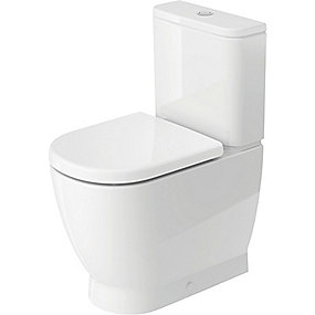 Duravit D-code gulvstående toilet, 370 x 600 mm, hvid, rimless