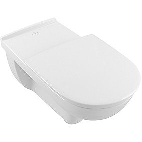 V&B O.Novo Vita hængetoilet, hængetoilet, Villeroy & Boch toilet, hvid alpin toilet, åben skyllerand toilet, toilet uden sæde.