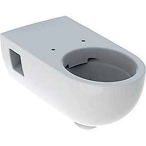 GEBERIT Renova Comfort hængetoiletskål, Rimfree toilet, dybtskyllende toilet, delvist lukket form toilet, hængetoilet, GEBERIT toilet, hvid toilet.