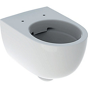 GEBERIT Renova Comfort hængetoiletskål, Rimfree toilet, KeraTect toilet, forhøjet toilet, skjult montering toilet, hængetoilet, GEBERIT toilet, hvid toilet.