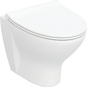Ifø Spira Style hængetoiletskål med sæde 350x505x370mm Rimfree hvid